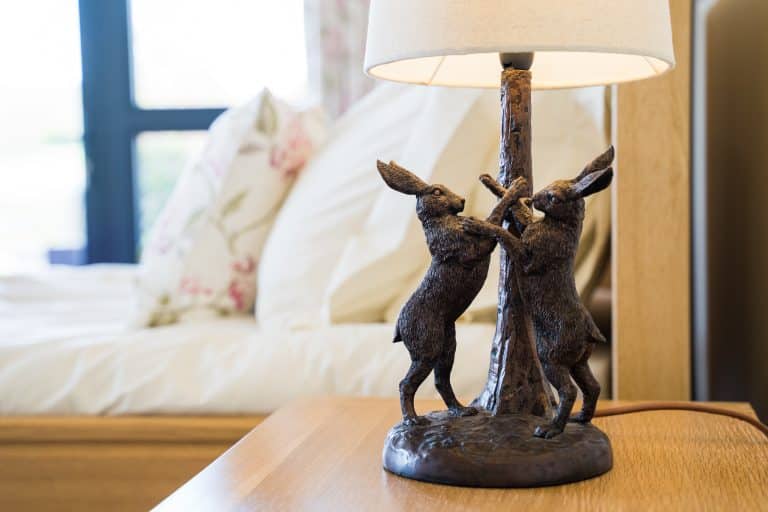 Comfortable country inspired rooms - rabbits playing lampshade